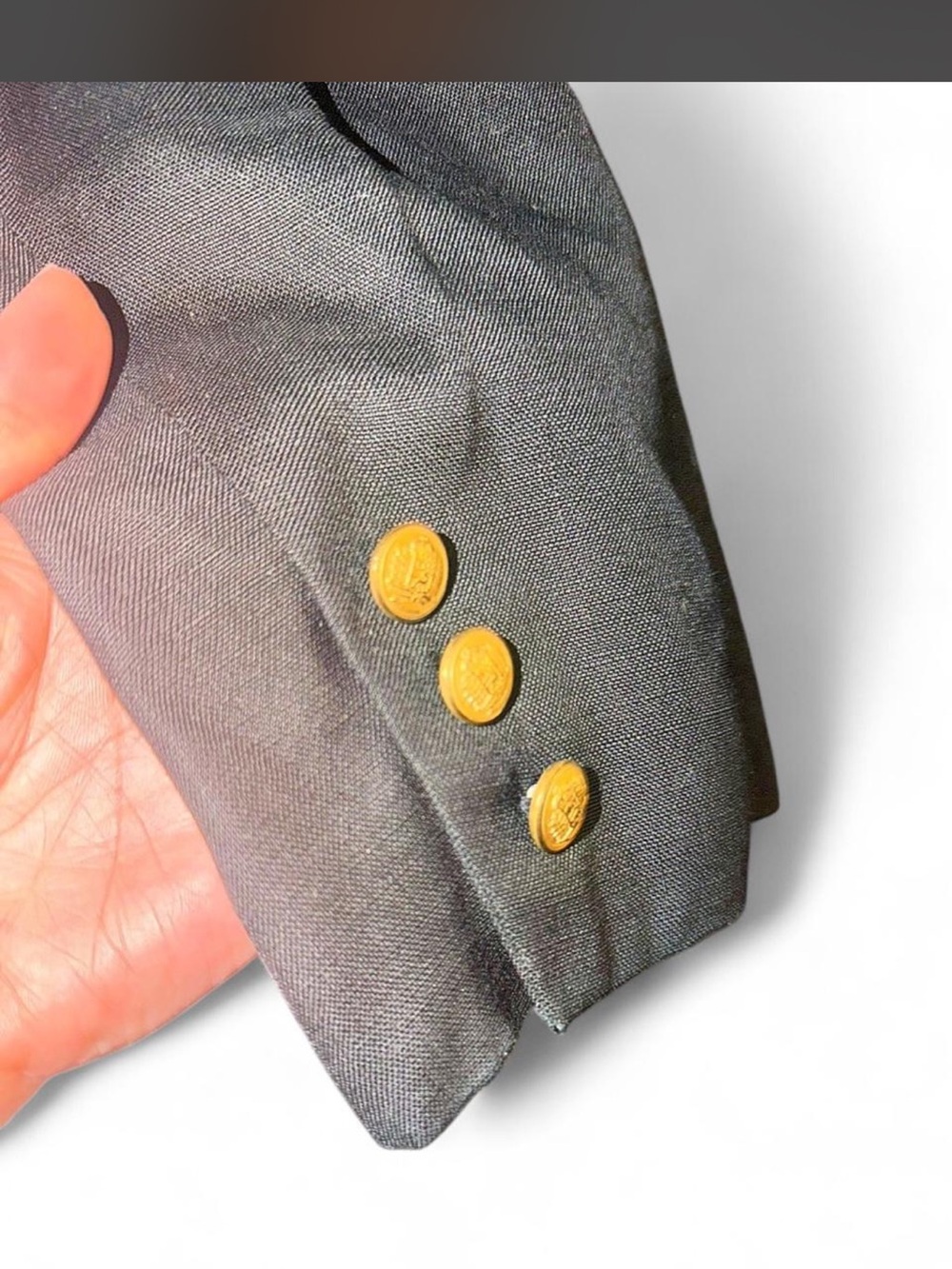 Talbots Black Double-Breasted Blazer with Gold Buttons - Picture 4 of 5
